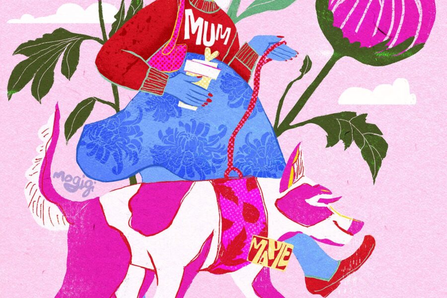 mum & maple on a walk