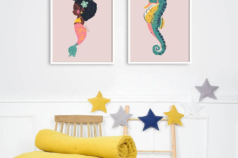 Mermaid Kids Nursery Art Prints 2