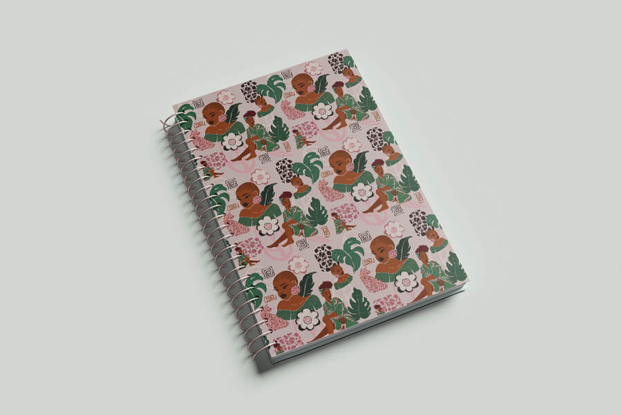 Notebook Mockup Hero 100 Soft Pink Boho Jungle